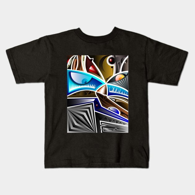 Abstract faces Kids T-Shirt by  El-Aal